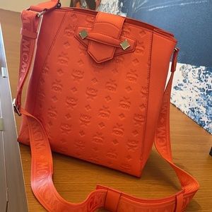 Last one! MCM Small Essential Monogram Leather Bucket Bag $825+ tax